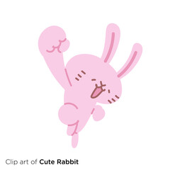 ウサギのキャラクターイラストシリーズ　「ウサギのジャンピングアッパーカット」