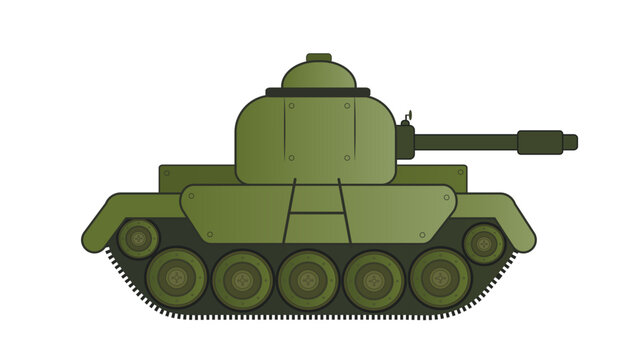 Modern tank on white background