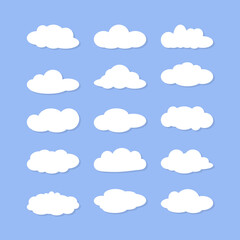 Various shapes of clouds vector elements set