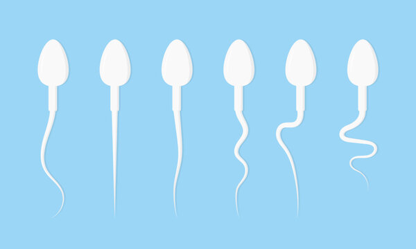 Various spermatozoa illustration. Male sex cells, ejaculate.