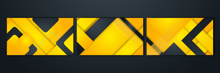 Black and yellow abstract banner background