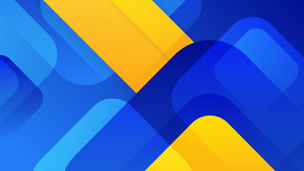Modern blue and orange yellow geometric shapes abstract modern technology background design. Vector abstract graphic presentation design banner pattern background web template.