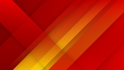 Modern red orange and yellow geometric shapes corporate abstract technology background. Vector abstract graphic design banner pattern presentation background web template.