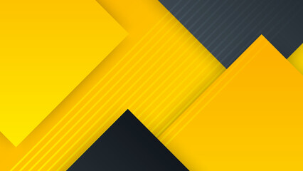 Black and yellow overlap background. Texture with dark metal pattern. Modern overlap dimension vector design.