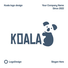 Koala Logo Vector Template with koala lettering