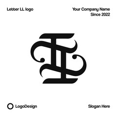 Letter LL or L Logo Design for business and company identity. Creative letter with luxury concept.