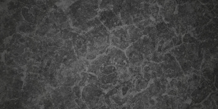 Dark black grunge textured concrete tailes and background. Panorama dark grey black slate background or texture. Vector black concrete texture. Stone wall background. © MdLothfor
