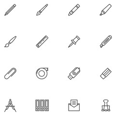 Set of Stationary Line Icon