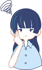 肌トラブルに悩む人物のベクターイラストレーション
