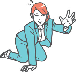 助けを乞う女性