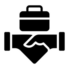 Partnership handshake glyph icon