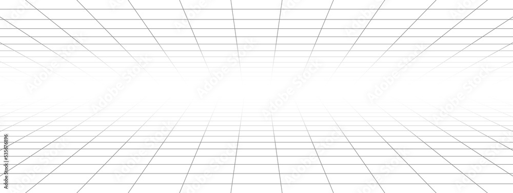 Aufkleber Perspective wireframe grid lines background design vector.	Technology structure concept.