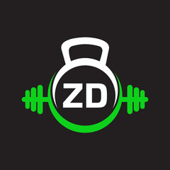 Letter ZD Fitness Gym Logo Concept. Fitness Logo Symbol Vector Template