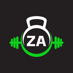 Letter ZA Fitness Gym Logo Concept. Fitness Logo Symbol Vector Template