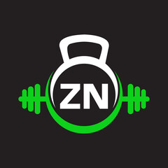 Letter ZN Fitness Gym Logo Concept. Fitness Logo Symbol Vector Template
