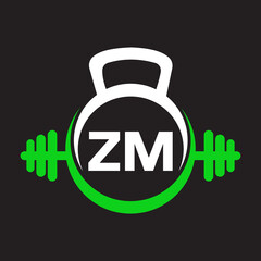 Letter AZ Fitness Gym Logo Concept. Fitness Logo Symbol Vector Template