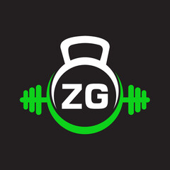 Naklejka na ściany i meble Letter ZG Fitness Gym Logo Concept. Fitness Logo Symbol Vector Template