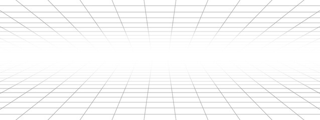 Perspective wireframe grid lines background design vector.	Technology structure concept.