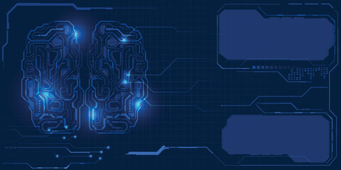 Vector illustration of digital Brain health remote assessment, Passive Monitoring and Digital Interventions.Digital innovation and technology concepts.