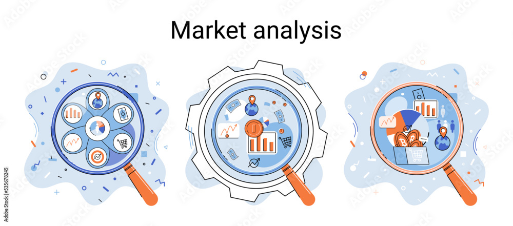 Aufkleber market statistics data analysis metaphor marketing strategy development. business research. identify