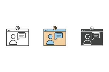 Video conference icons  symbol vector elements for infographic web