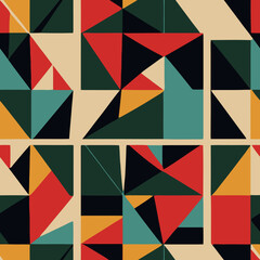 Seamless Pattern Geometric Composition Texture Graphic Vector Design