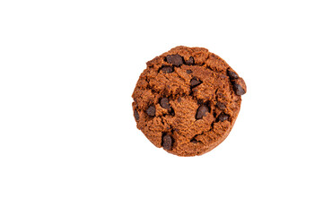 Chocolate chip cookies isolated on transparent background. Sweet biscuits.