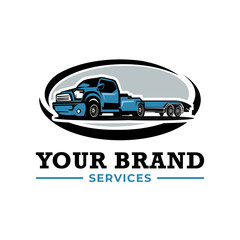 Truck towing logo template. Suitable logo for business related to automotive service business industry