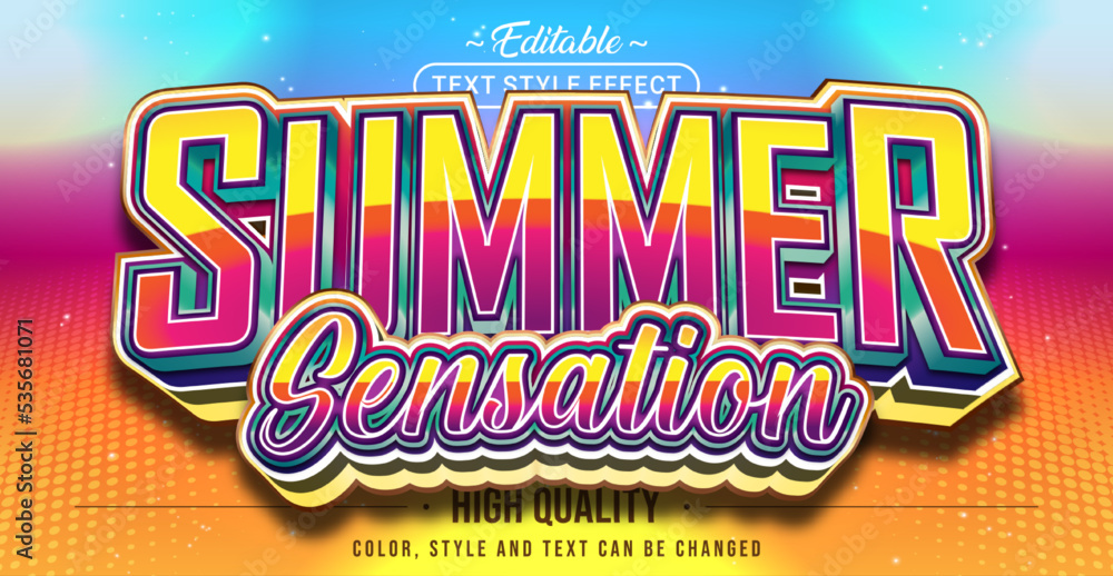 Aufkleber Editable text style effect - Summer Sensation text style theme.