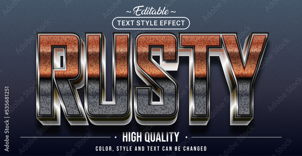 Poster Editable text style effect - Rusty text style theme.