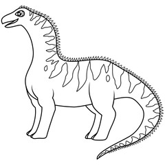 hand drawn of Amargasaurus line art