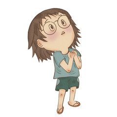 girl cartoon characters in different poses wearing green pants