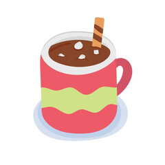 Hot Chocolate flat icon,linear,outline,graphic,illustration