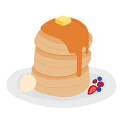 Pancake flat icon,linear,outline,graphic,illustration