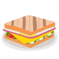 Sandwich flat icon,linear,outline,graphic,illustration