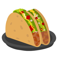 Taco flat icon,linear,outline,graphic,illustration