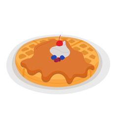 Waffle flat icon,linear,outline,graphic,illustration
