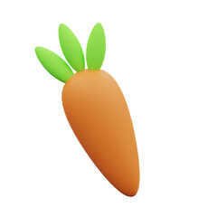 3d object Rendering of Cute cartoon Carrot icon isolated .