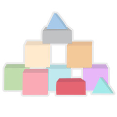 Building Block flat icon,linear,outline,graphic,illustration