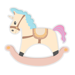 Horse Toy flat icon,linear,outline,graphic,illustration