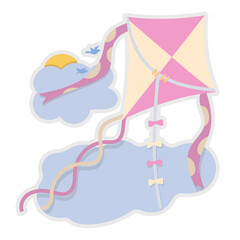 Kite flat icon,linear,outline,graphic,illustration