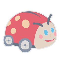 Ladybug flat icon,linear,outline,graphic,illustration