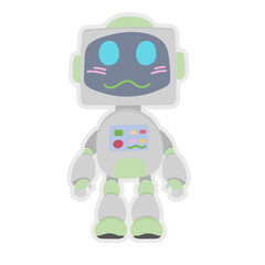 Robots flat icon,linear,outline,graphic,illustration