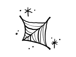 Spider web illustration for Halloween day poster advertising. illustration template for poster, social network, banner, cards.