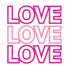 Love word sticker for decoration, artwork, product, presentation