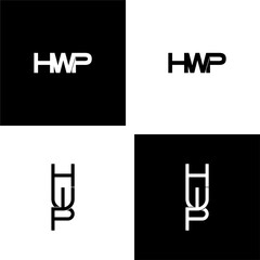 hwp lettering initial monogram logo design set