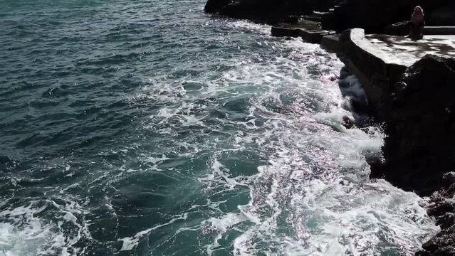 Conca dei Marini - Mare mosso a Capo di Conca