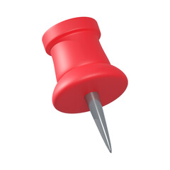 3d Rendering of red paper pin icon isolated on white.
