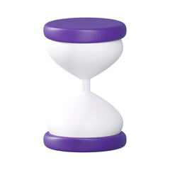 3d Rendering of hourglass,Sand clock icon isolated on white.