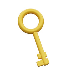 3d object Rendering of key icon isolated.